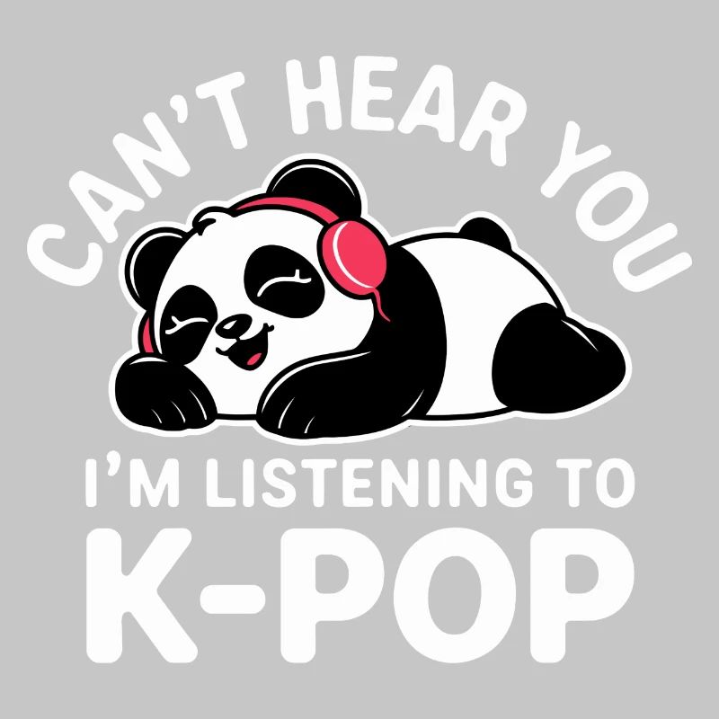 Panda mignon écoutant de la K-pop