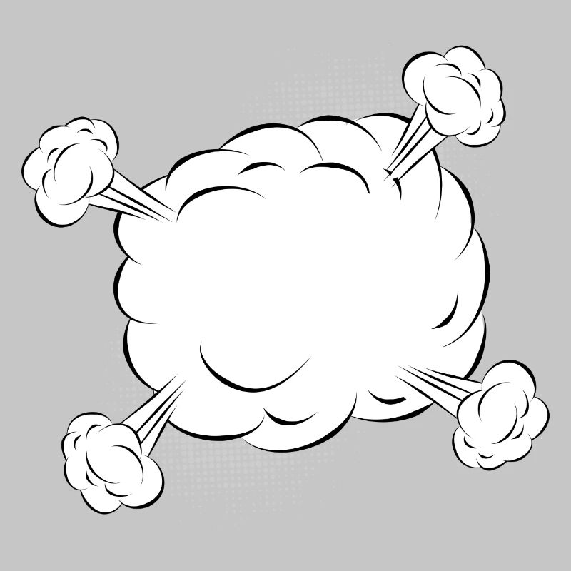 Empty comic fight cloud for your own texts & motifs