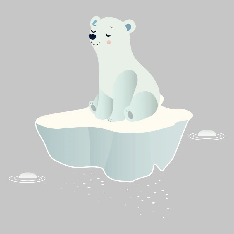 Träumender Eisbär auf einer Eisscholle