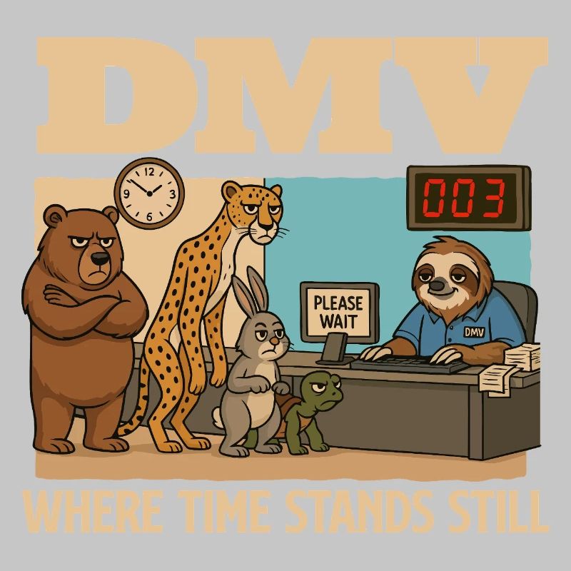 DMV Where Time Stands Still Funny Sarcasm
