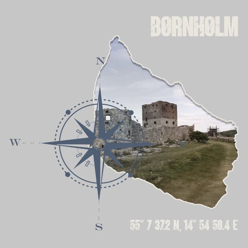 Bornholm Compass Hammershus Coordinates