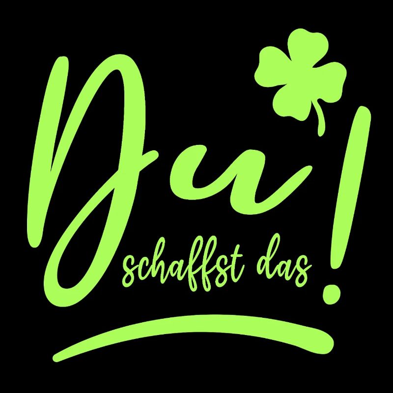 Du schaffst das! Glücksbringer Mutmacher neon