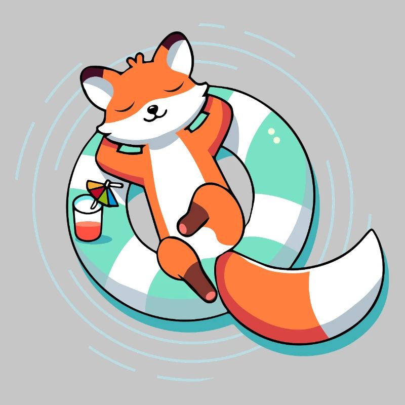 Relaxed fox in the pool – summer & lightness