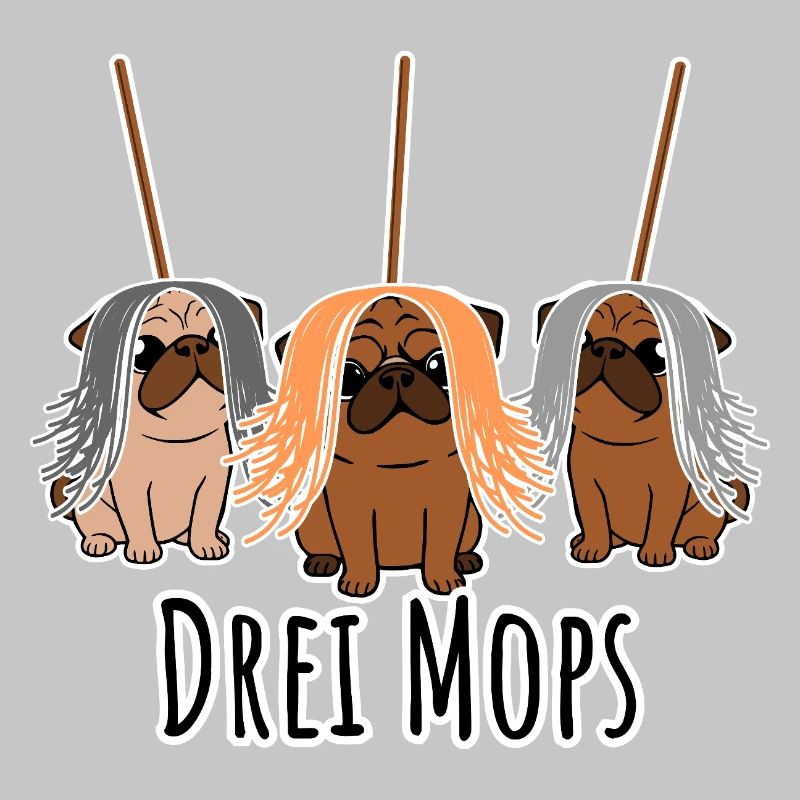 Zwei Mops - Hunde oder Putzgeräte? Hunde Humor?