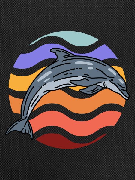Dolphin in wave pattern