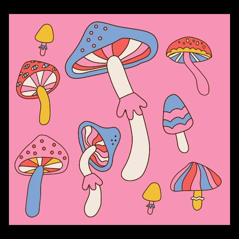 Retro Mushroom Pattern – Psychedelic 70s Design