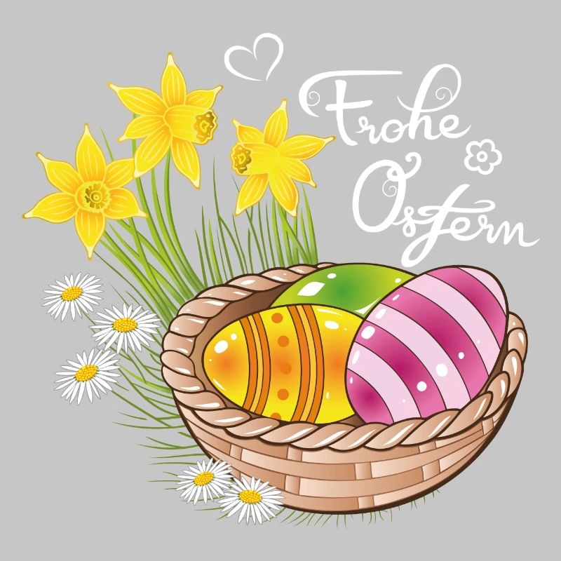 Happy Easter Easter basket Easter eggs Easter flowers eggs