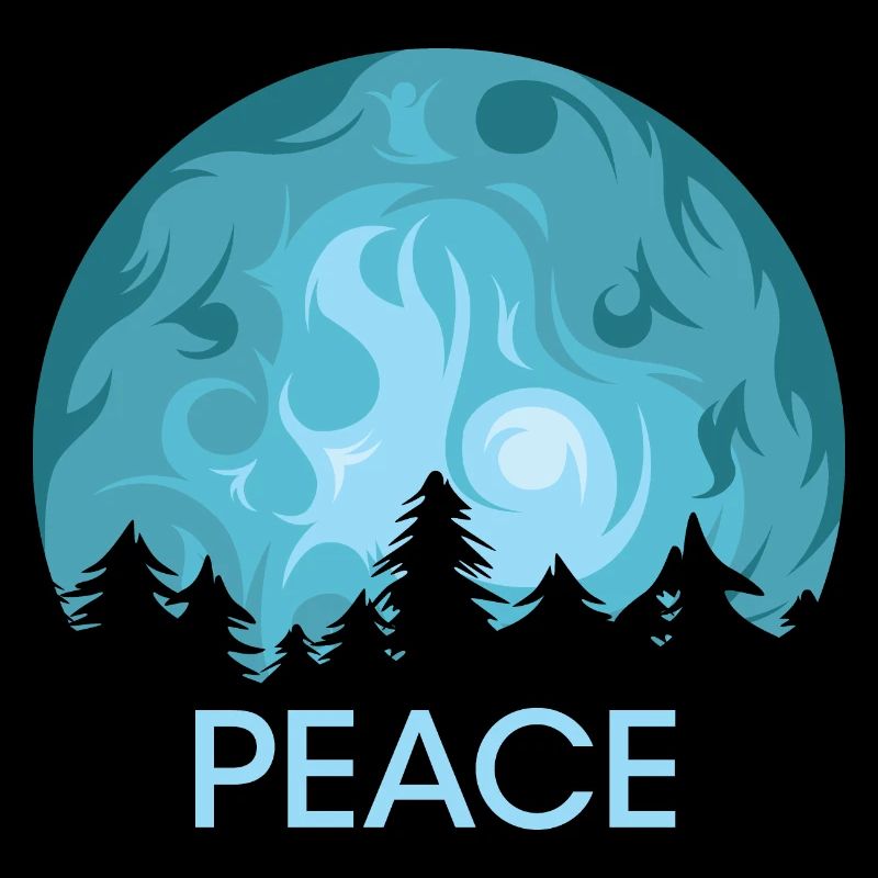 moon forest peace peace icon trees nature