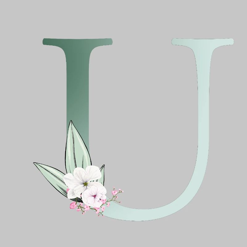 U Monogram, Floral, Personalizable