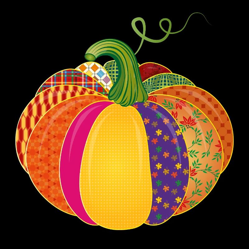 Patchwork Kürbis – Bunt gemusterte Herbstdeko