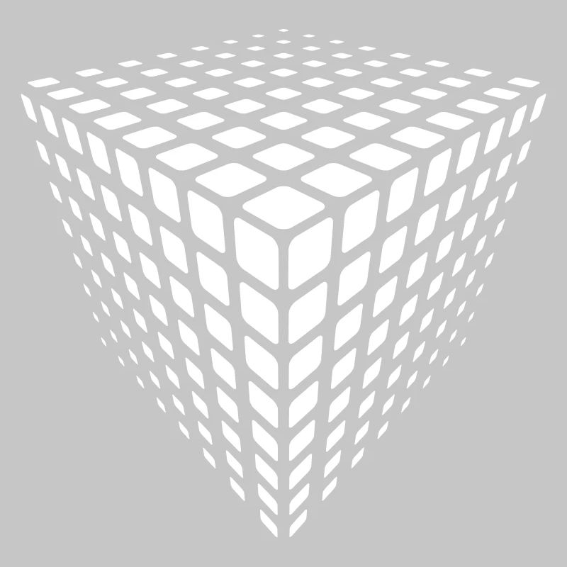 Monochrome Grid Cube Illusion