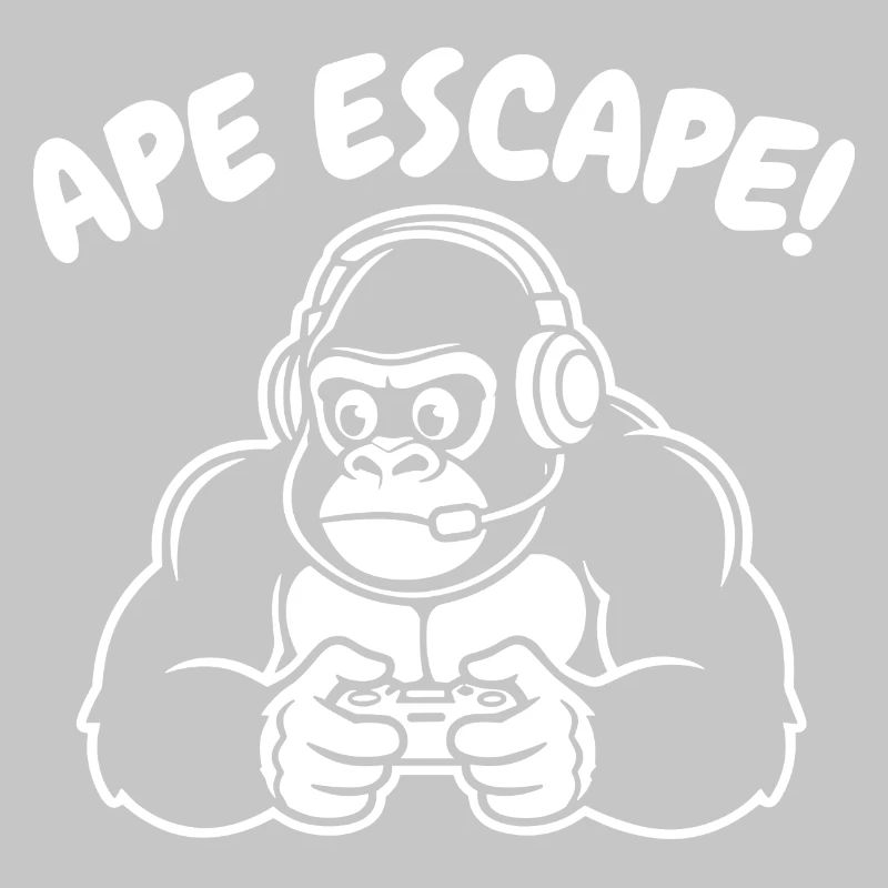 Monkey Gamer with Headset Controller