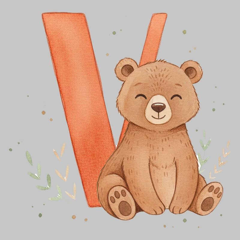 Cute bear with V