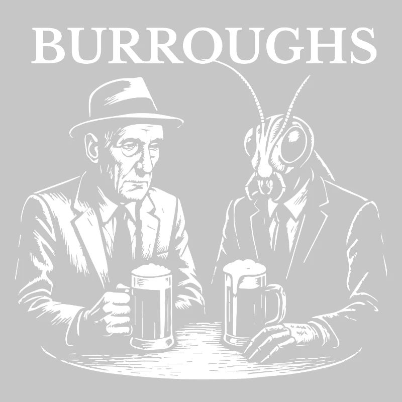 William S Burroughs drinking beer with cockroach