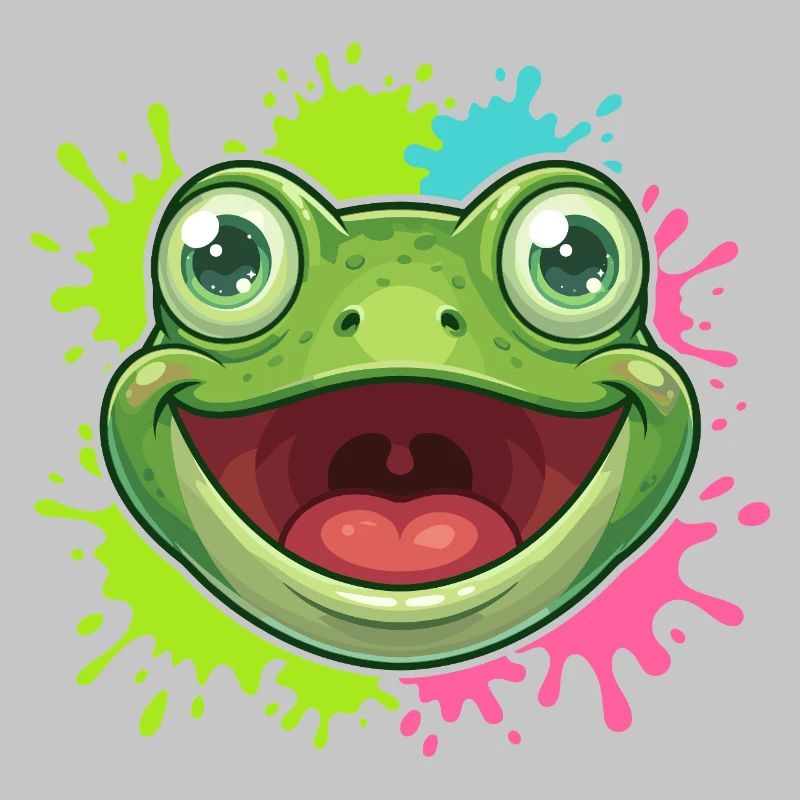 Éclaboussure joyeuse de grenouilles
