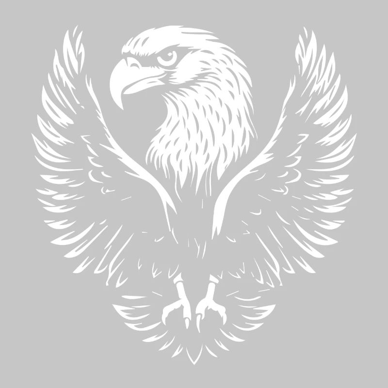 Eagle head with wide wings