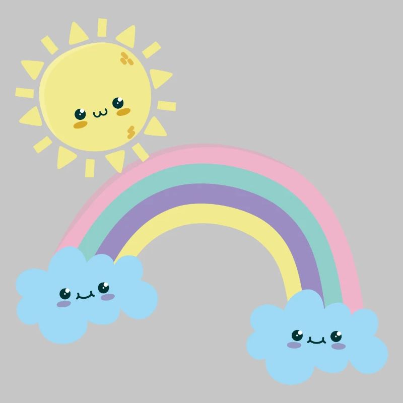 Sunny Rainbow Cloudscape Cute