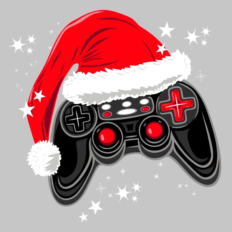 Gaming controller with Santa hat