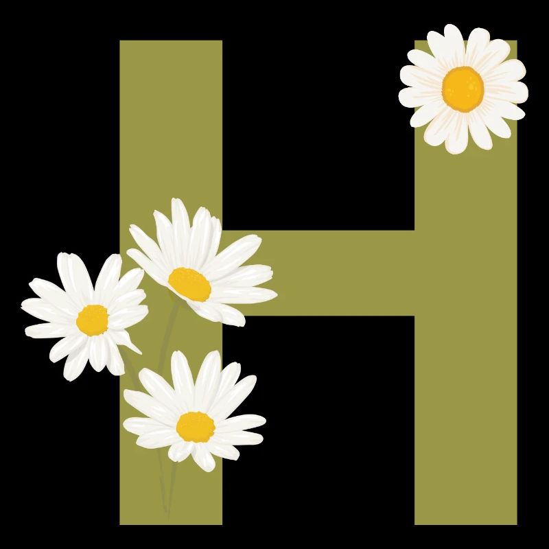 Buchstabe h grüne Gänseblümchen