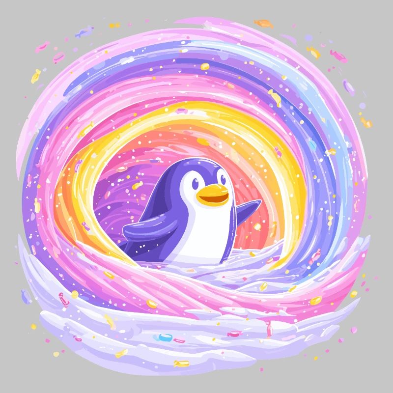 Manchot arc-en-ciel dans le vortex