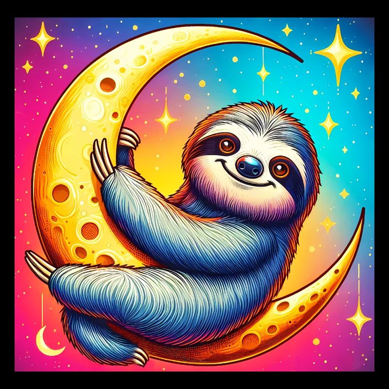 Sloth sleeps on the Moon