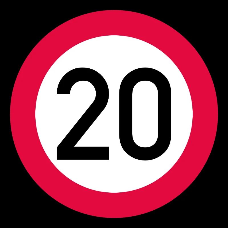 20 ans Attention ! Panneau de signalisation 20 km/h