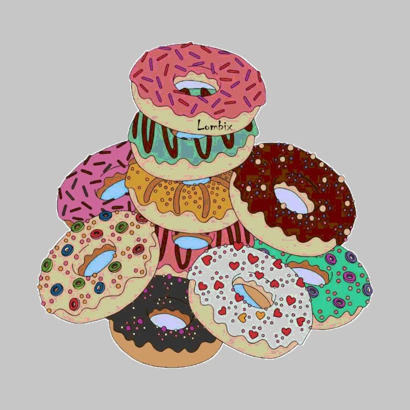 Pyramide de beignets arc-en-ciel