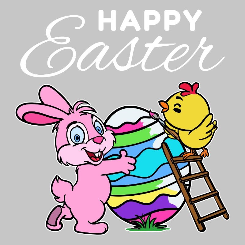 Happy easter bunny easter bunny chick hen egg
