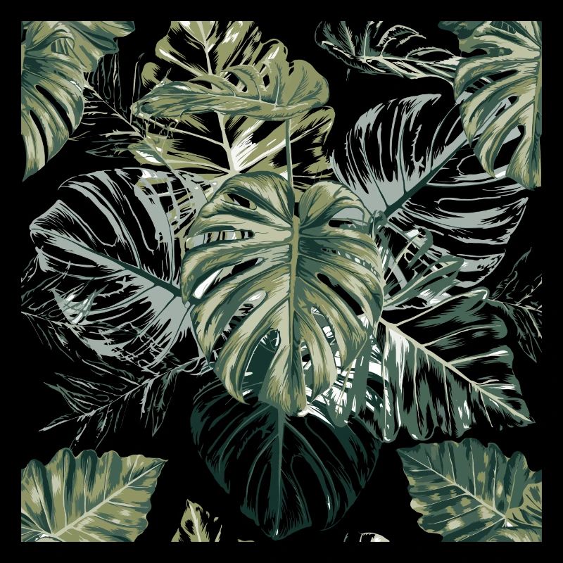 Tropical Monstera Leaves Pattern