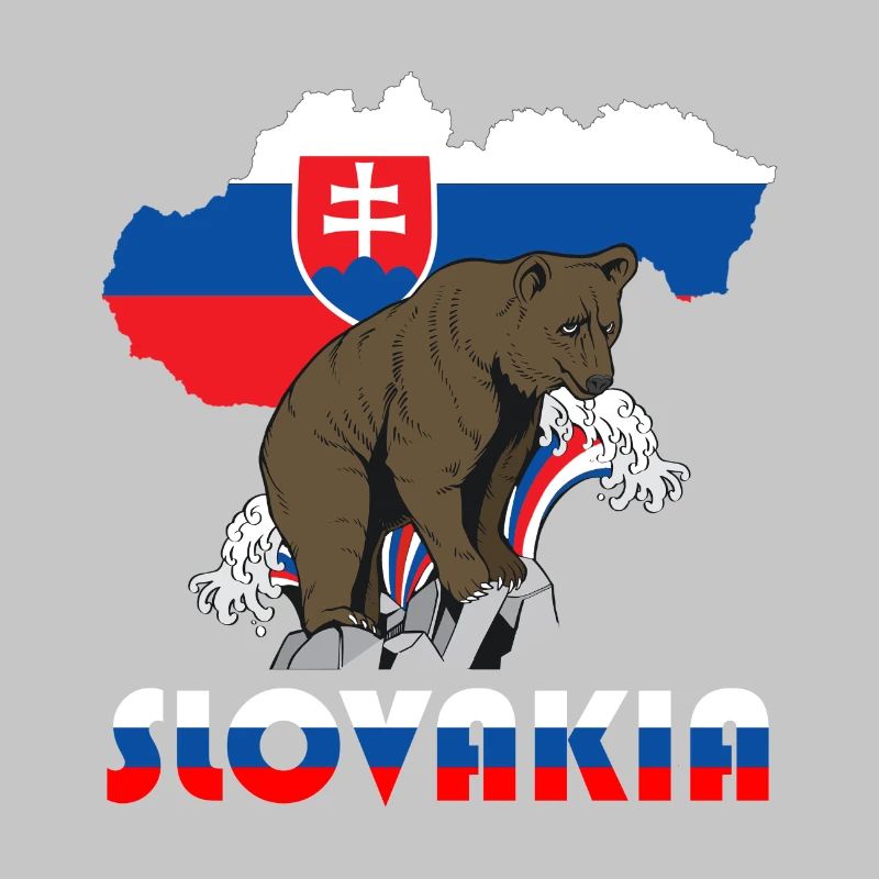 Conception d'ours de Slovénie avec carte et drapeau