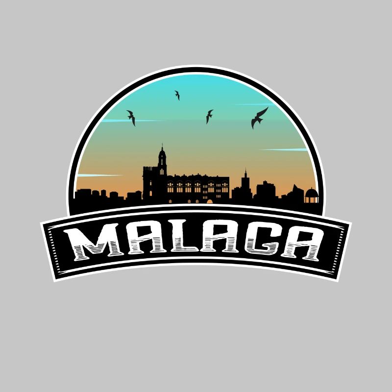 Malaga Spain Skyline Spanish Souvenir