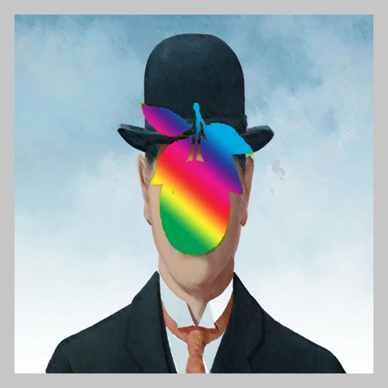 Regenbogen Apfel-Mann