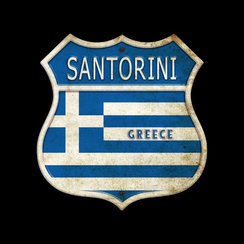 Santorin Grèce Armoiries Drapeaux Design