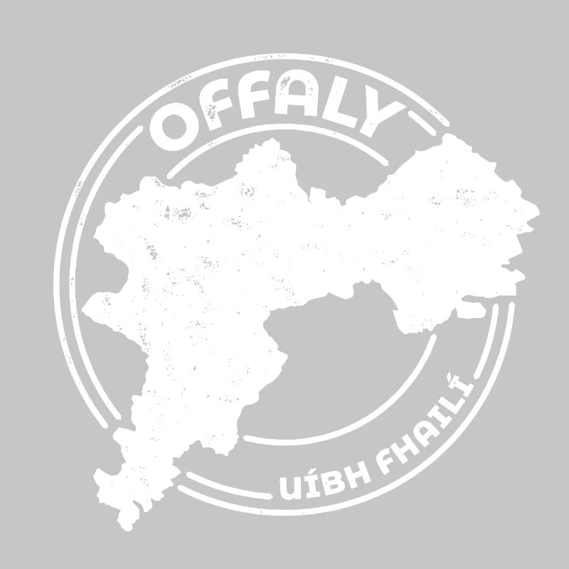 Offaly Irlande Comté | Timbre de contour de carte