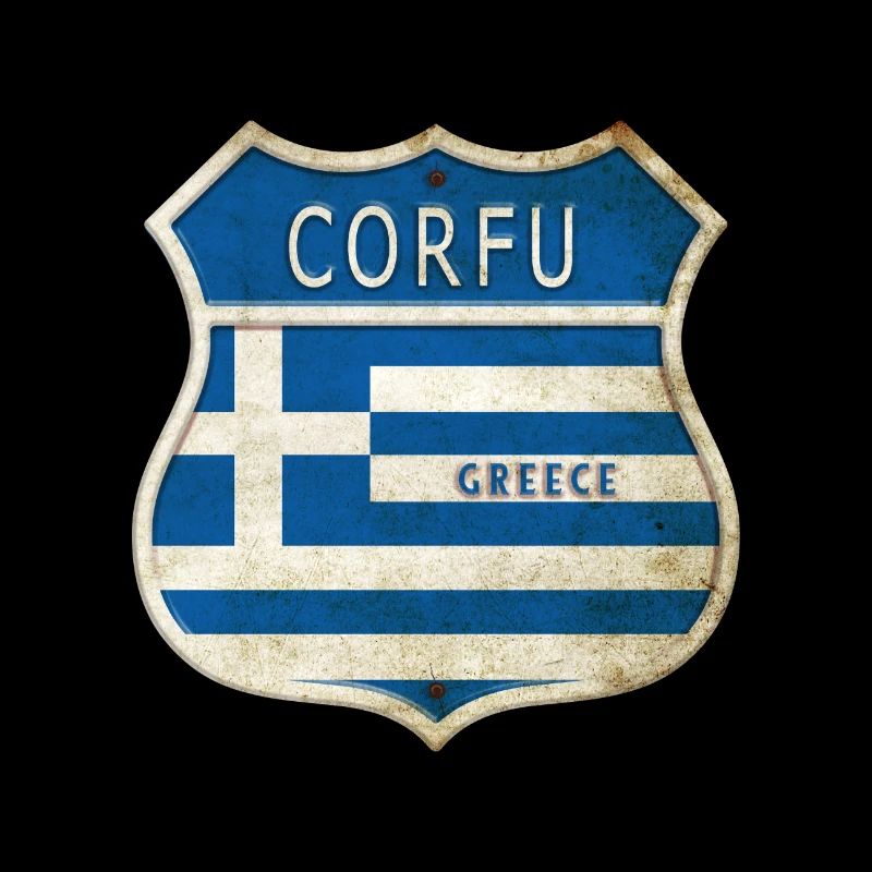 Corfou Grèce Armoiries Drapeaux Design