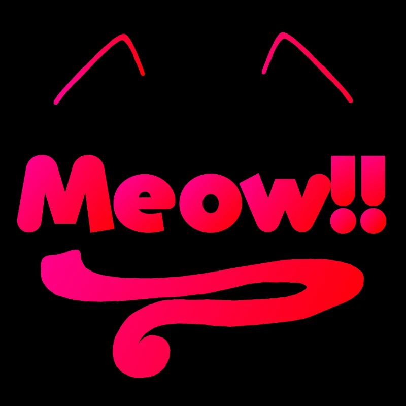 Typographie „Meow“, tail, Ohren, geschenkidee Frau