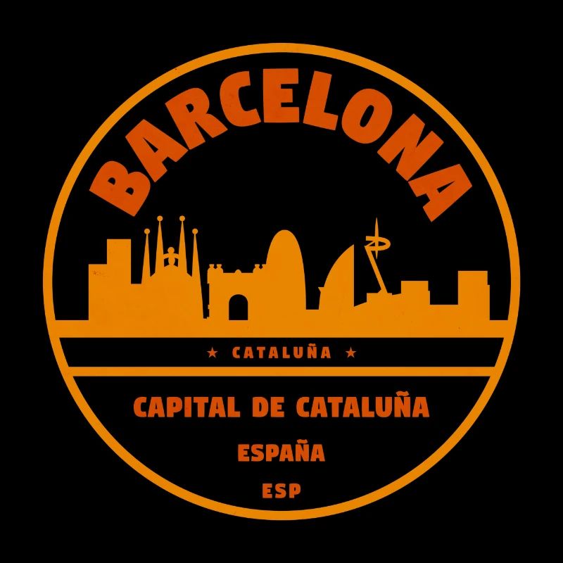 Barcelona Skyline Emblem