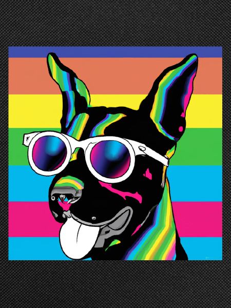 Psychedelic Pup Rainbow Glasses