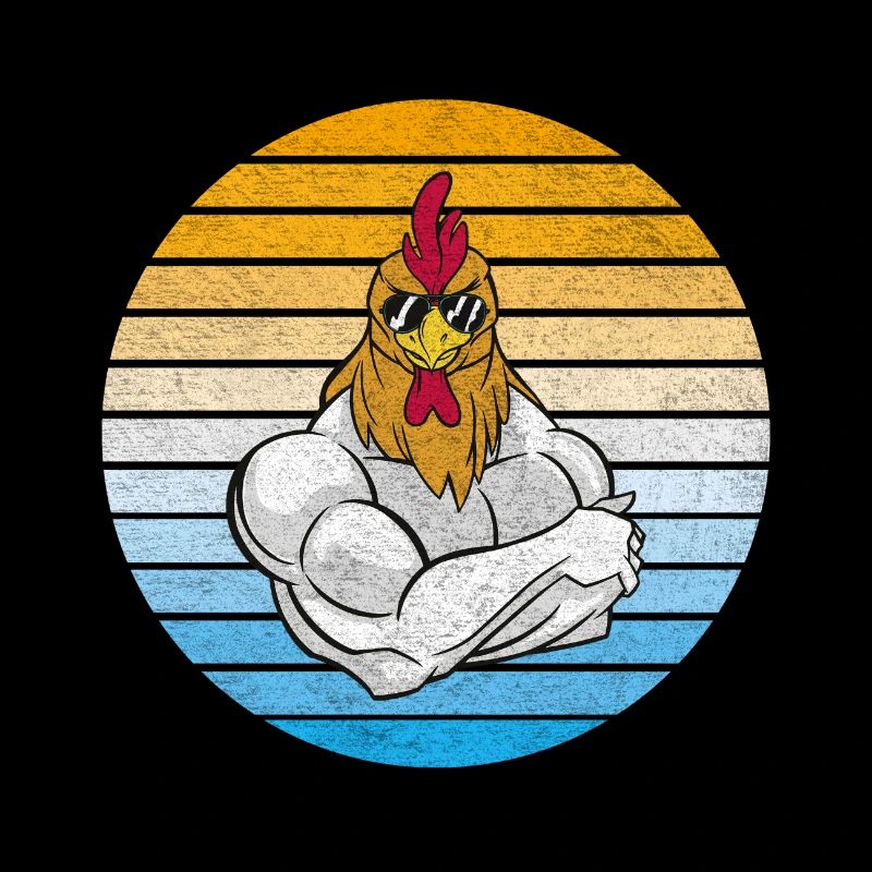 Chicken with cool vintage sunglasses