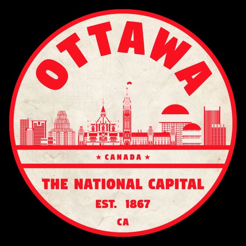 Emblème rétro de la capitale nationale d’Ottawa
