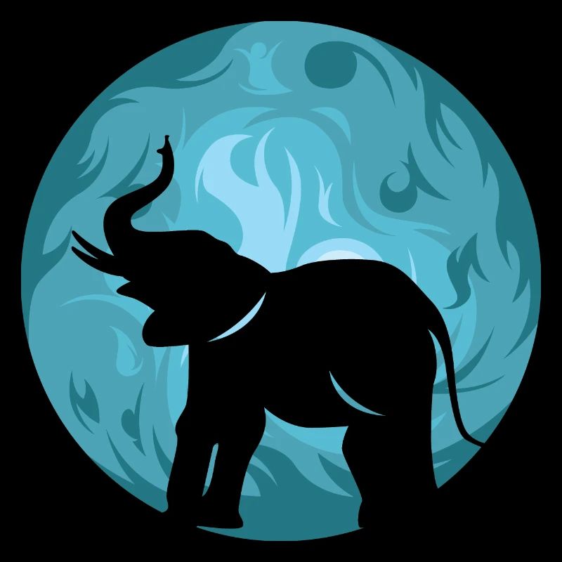 Moon Elephant Symbol Illustration Evening Sun Icon