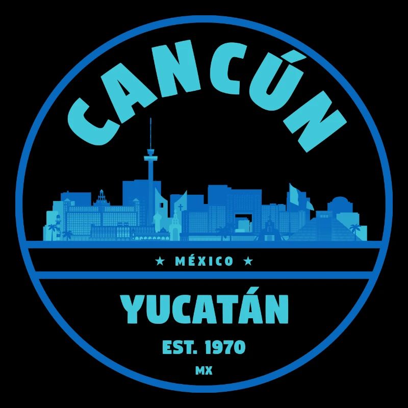 Cancun Yucatán Skyline Emblem