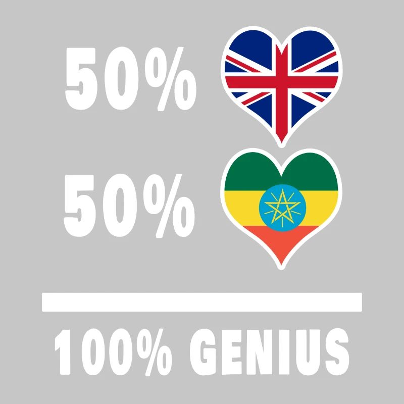 Ethiopia and Great Britain 100% Genius Flag