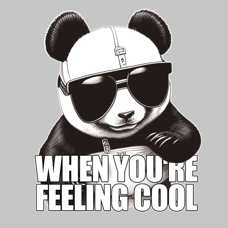 Panda cool se sentant bien