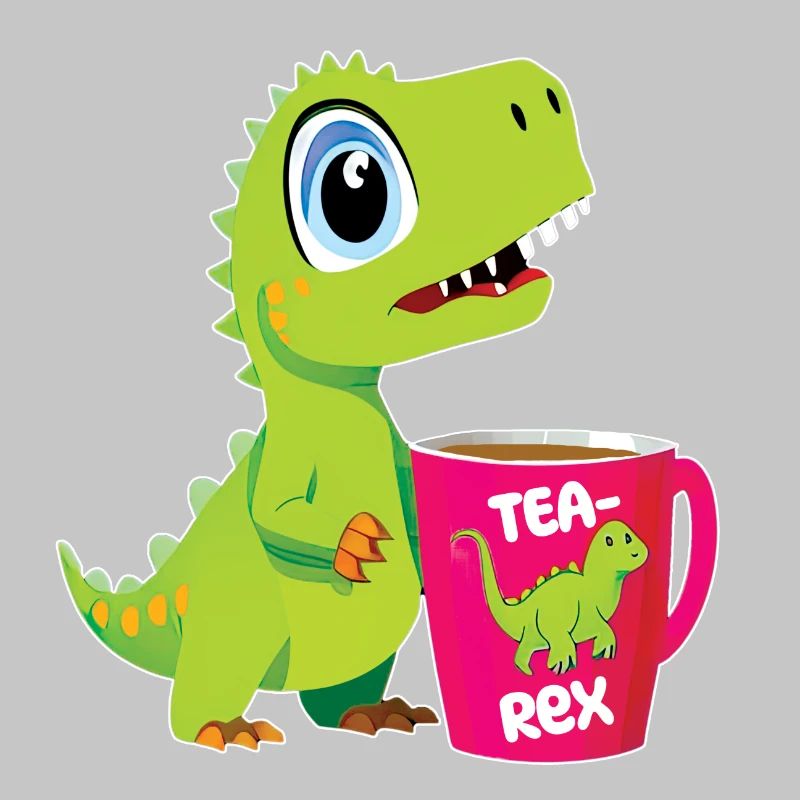 Tearex drôle de T-Rex avec tasse à café