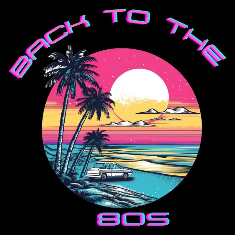 Conception rétro de la plage au coucher du soleil