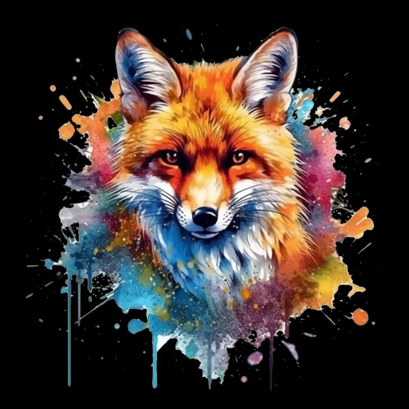 Fox Portrait in Color Explosion