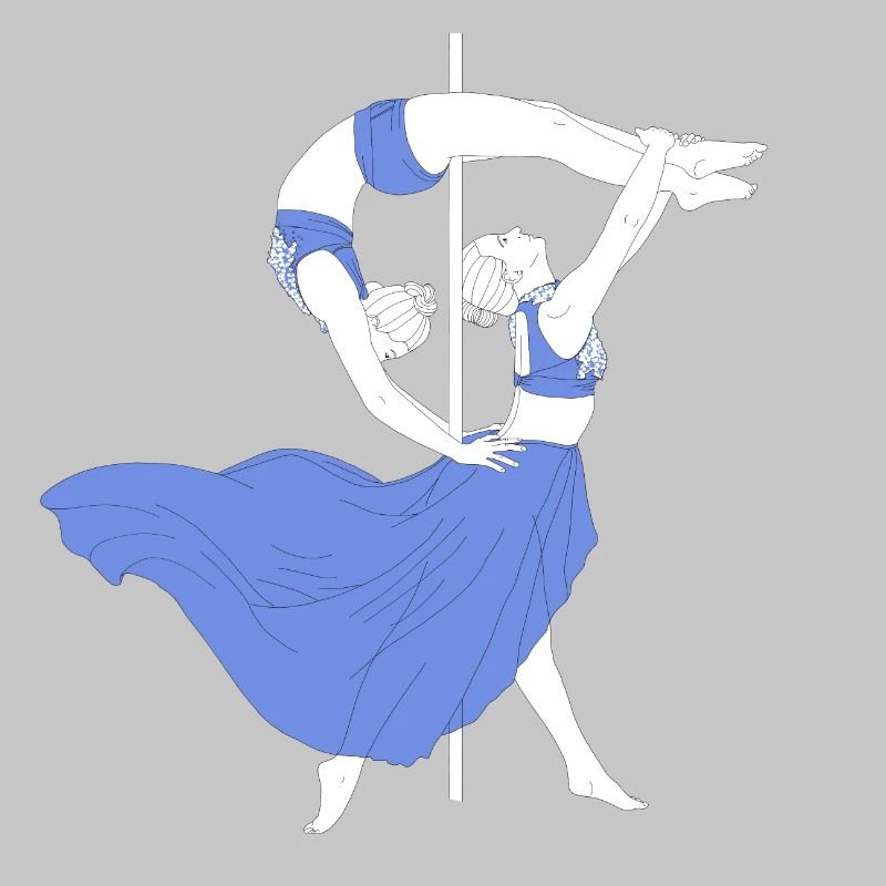 Pole Dance Blue Impression