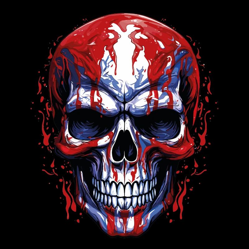 Flags Skull Graphic
