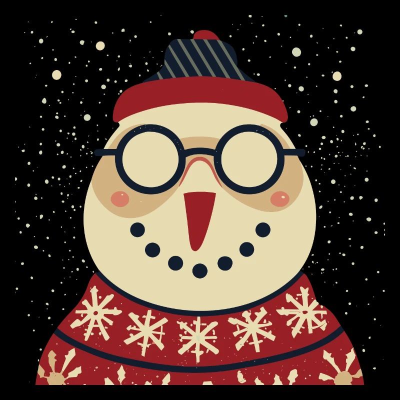 Winter Eulenpullover mit Brille